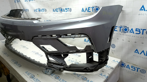 Front bumper, bare, VW Tiguan 18-21 R-Line, silver LB7S, pinned, scratches, chips, cracked paint
