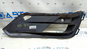 Lower grille of the front bumper, left, VW Tiguan 18-21, black gloss, with parking sensors, R-Line, sand, chips, scratches