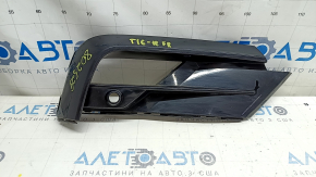 Right lower grille of the front bumper of the VW Tiguan 18-21, black gloss, with parking sensors, R-Line, chips, sand