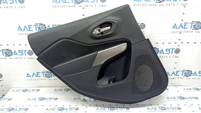 Rear left door panel for Jeep Cherokee KL 19-22, black, with black leather insert, leather armrest, gray molding, with handle
