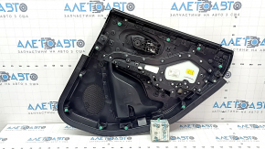 Rear left door panel for Jeep Cherokee KL 19-22, black, with black leather insert, leather armrest, gray molding, with handle