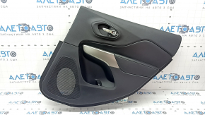 Jeep Cherokee KL 19-22 black rear right door panel with black leather insert, leather armrest, gray molding, with handle, scratches