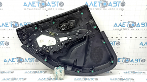 Jeep Cherokee KL 19-22 black rear right door panel with black leather insert, leather armrest, gray molding, with handle, scratches