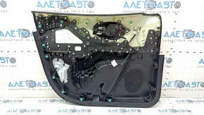 Jeep Cherokee KL 19-22 front right door panel, black with black leather insert, black leather armrest, gray molding, with handle, scratches