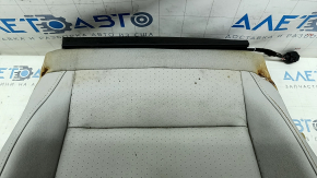 Passenger seat upholstery, lower part, VW Tiguan 18-21, gray leather, heated, dry-cleanable, water-resistant