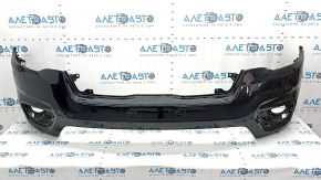 Jeep Cherokee KL 19-23 front bare bumper, upper part, without parking sensors, without tow hook cap, black, non-factory holes, cracks in fasteners
