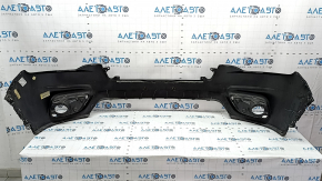 Jeep Cherokee KL 19-23 front bare bumper, upper part, without parking sensors, without tow hook cap, black, non-factory holes, cracks in fasteners