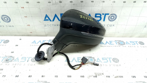 Left side mirror assembly for VW Tiguan 18-19, 6+2 pins, BSM, turn signal, heated, black, scratches