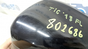 Left side mirror assembly for VW Tiguan 18-19, 6+2 pins, BSM, turn signal, heated, black, scratches