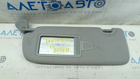 Left visor for Hyundai Santa FE Sport 13-18, gray, without hook, dry-cleanable