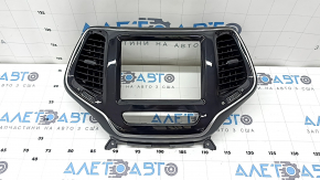 Jeep Cherokee KL 19-22 radio surround with air vents for a large display, gloss black, scratches on the handle