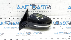 Left side mirror assembly Kia Sorento 16-20, 8 pins, black, turn signal, heated, BSM, micro cracks on the turn signal, scratches