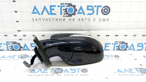 Left side mirror assembly Kia Sorento 16-20, 8 pins, black, turn signal, heated, BSM, micro cracks on the turn signal, scratches