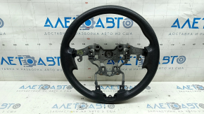 The steering wheel is bare, Hyundai Santa FE Sport 2017-2018, rubber, black, without buttons and overlays, worn, scratches.