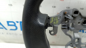 The steering wheel is bare, Hyundai Santa FE Sport 2017-2018, rubber, black, without buttons and overlays, worn, scratches.