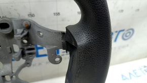 The steering wheel is bare, Hyundai Santa FE Sport 2017-2018, rubber, black, without buttons and overlays, worn, scratches.