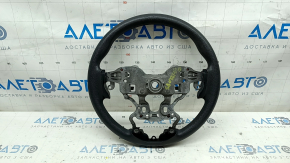 The steering wheel is bare, Hyundai Santa FE Sport 2017-2018, rubber, black, without buttons and overlays, worn, scratches.