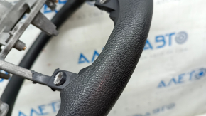 The steering wheel is bare, Hyundai Santa FE Sport 2017-2018, rubber, black, without buttons and overlays, worn, scratches.