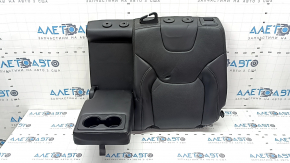 Left rear seat backrest for Jeep Cherokee KL 19 - black leather, with armrest, perforation, dented, dents on the back, broken trim
