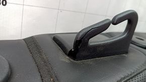 Left rear seat backrest for Jeep Cherokee KL 19 - black leather, with armrest, perforation, dented, dents on the back, broken trim