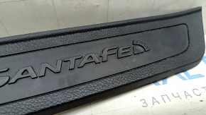 Rear left outer door sill trim for Hyundai Santa FE Sport 13-18, black, worn