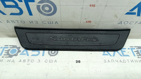 Rear right outer door sill plate for Hyundai Santa FE Sport 13-18, black, worn
