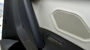 Black rear right door panel for VW Tiguan 18-20, leather armrest, gray leather insert, with handle, scratches