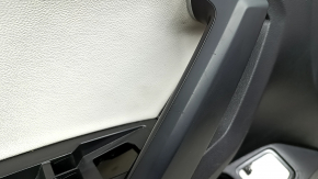 Black front left door panel for a VW Tiguan 18-20, with a buzzer, leather armrest, gray leather insert, with a handle, scratches