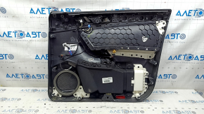 Black front left door panel for a VW Tiguan 18-20, with a buzzer, leather armrest, gray leather insert, with a handle, scratches