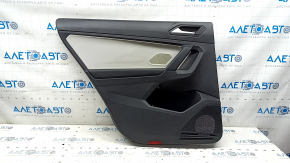 Black rear left door panel for VW Tiguan 18-20, leather armrest, gray leather insert, with handle, scratches