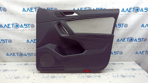 Black front right door panel for a VW Tiguan 18-20, with a buzzer, leather armrest, gray leather insert, with a handle, scratches