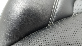 Driver's seat cushion cover for Jeep Cherokee KL 19-23, black leather, perforated, heated, scratches, dented