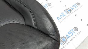 Driver's seat cushion cover for Jeep Cherokee KL 19-23, black leather, perforated, heated, scratches, dented