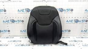 Jeep Cherokee KL 19-23 passenger seat back upholstery, black leather, perforated, heated