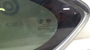 Rear left window, blind glass, Hyundai Santa FE Sport 13-18, chrome, scratches on chrome