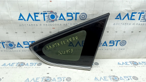 Rear right window, blind glass, Hyundai Santa FE Sport 13-18, chrome, scratches on chrome