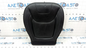 Jeep Cherokee KL 19-23 passenger seat cushion upholstery, black leather, perforated, heated, wrinkled