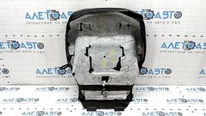 Jeep Cherokee KL 19-23 passenger seat cushion upholstery, black leather, perforated, heated, wrinkled