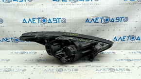 Left front headlight for Hyundai Santa FE Sport 2017-2018 restyling, USA, halogen, peeling varnish, cobweb, crack in glass