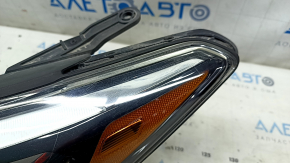 Left front headlight for Hyundai Santa FE Sport 2017-2018 restyling, USA, halogen, peeling varnish, cobweb, crack in glass