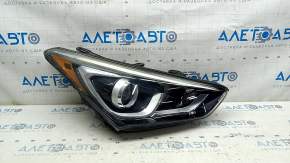 Right front headlight for Hyundai Santa FE Sport 2017-2018 restyling, USA, halogen, peeling paint, cobwebby