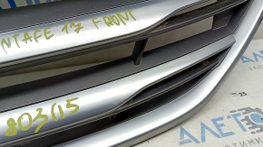 Radiator grill assembly for Hyundai Santa FE Sport 2017-2018, with emblem, without camera, chrome, sand