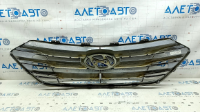 Radiator grill assembly for Hyundai Santa FE Sport 2017-2018, with emblem, without camera, chrome, sand