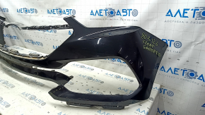 Front bumper bare Hyundai Santa FE Sport 17-18 rest upper part USA, black, broken, fake, broken fasteners, pressed