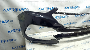 Front bumper bare Hyundai Santa FE Sport 17-18 rest upper part USA, black, broken, fake, broken fasteners, pressed