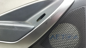 Rear left door panel for Hyundai Santa FE Sport 17-18, black with gray insert, black leather armrest with handle, scratches