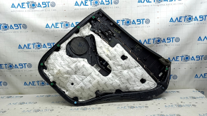 Rear left door panel for Hyundai Santa FE Sport 17-18, black with gray insert, black leather armrest with handle, scratches