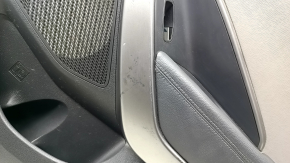 Rear right door panel for Hyundai Santa FE Sport 17-18, black with gray insert, black leather armrest with handle, scratches