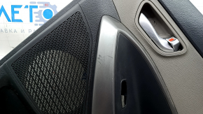 Rear right door panel for Hyundai Santa FE Sport 17-18, black with gray insert, black leather armrest with handle, scratches