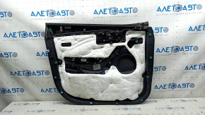 Door trim panel, front right, Hyundai Santa FE Sport 17-18, black with gray insert, black leather armrest, with handle